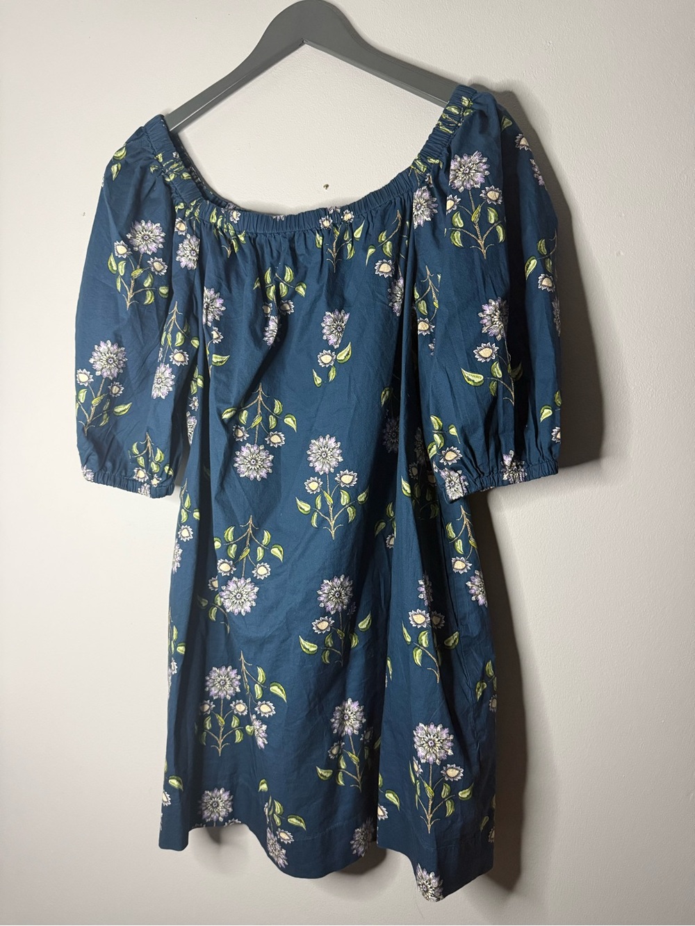 Old Navy Dark Teal Floral Off-Shoulder Dress